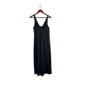 Vintage Vassarette Nightgown Size 34‎ Black Lace Trim Lingerie Slip Dress